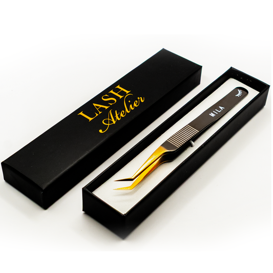 Black & Gold Collection - MILA - Angled Tweezer