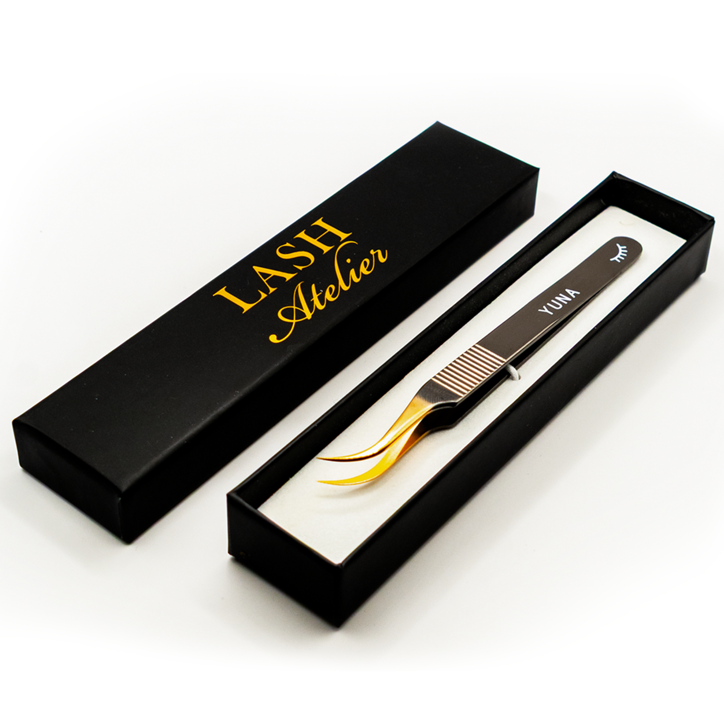 Black & Gold Collection - YUNA - Curved Tweezer
